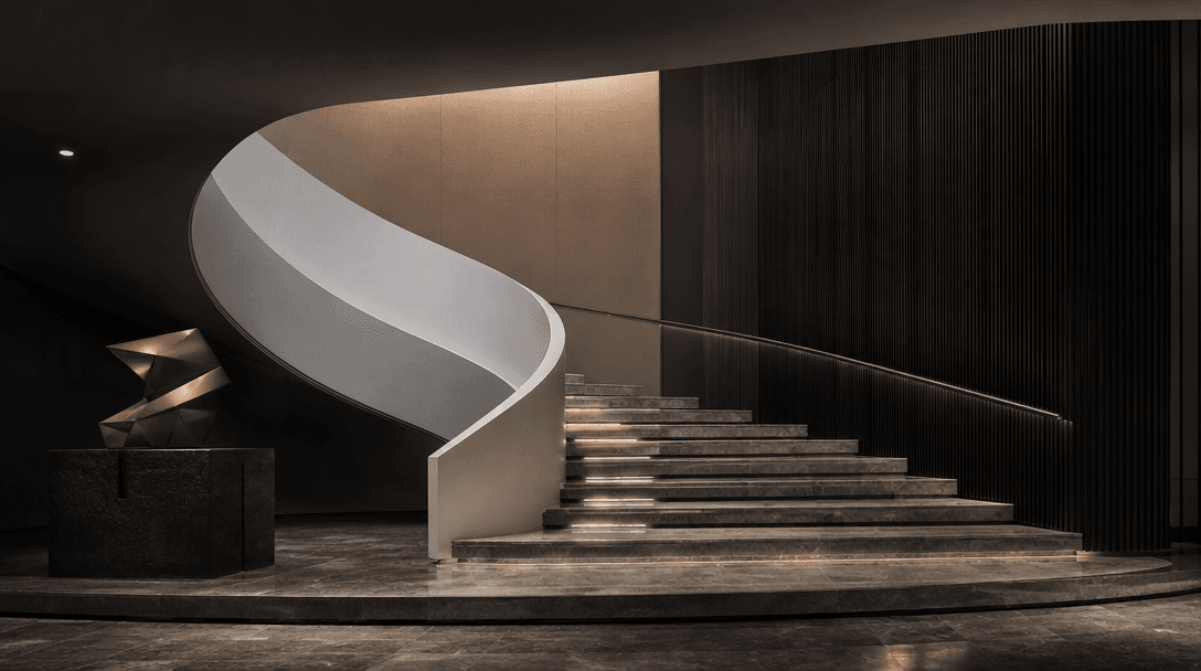 Seamless architectural forms and clean lines transitioning smoothly, minimalist refined composition, sharp editorial lig