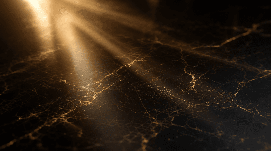 Polished reflective surface with soft light rays across it. Luxury material texture, shallow depth-of-field, cinematic m