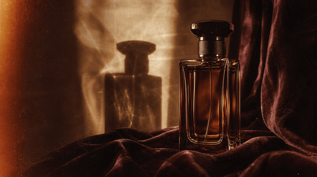 Atmospheric retro color study with burgundy velvet, amber light leaks, aged photographic grain, soft cream reflections, 