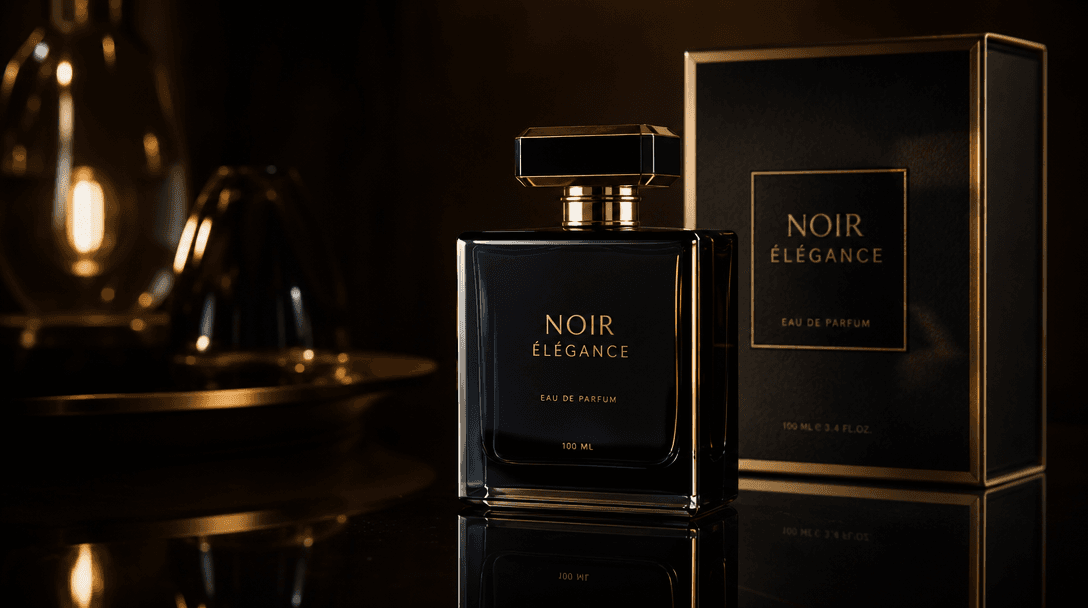 Product reflected in glossy dark surface with atmospheric lighting. Cinematic mood, dramatic chiaroscuro lighting emphas