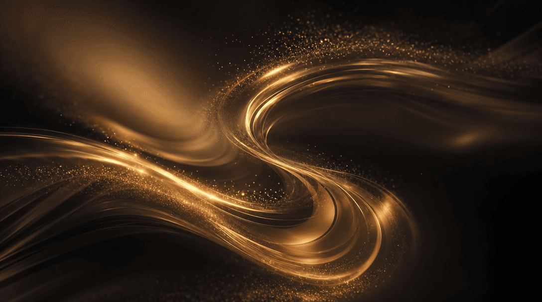 Quick smooth motion effect, streamlined elegant dark scene, golden light rays flowing gracefully, smooth transitions and