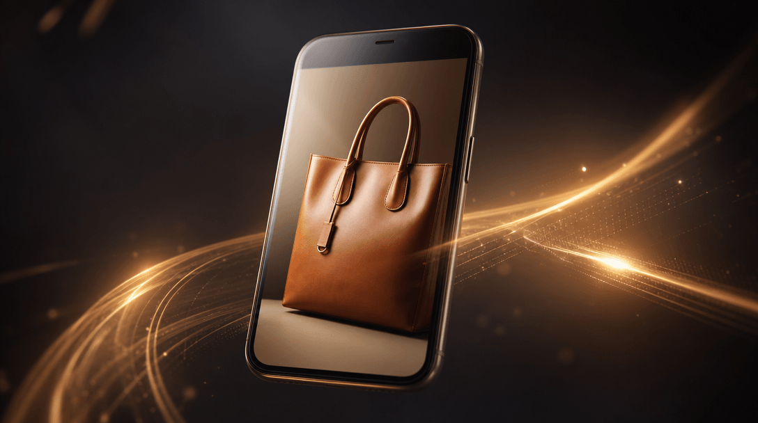 Cinematic close-up of a smartphone displaying a product image, with soft light suggesting data capture and instant proce
