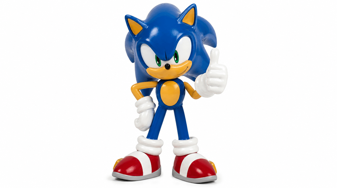 Isolated plastic figurine with professional product photography lighting, toy material detail visible, glossy finish hig