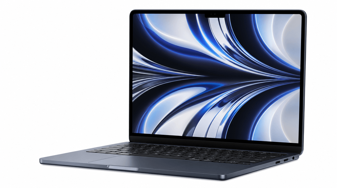 Product isolation concept: luxury electronics gradually emerging against pure white background, background fading away, 