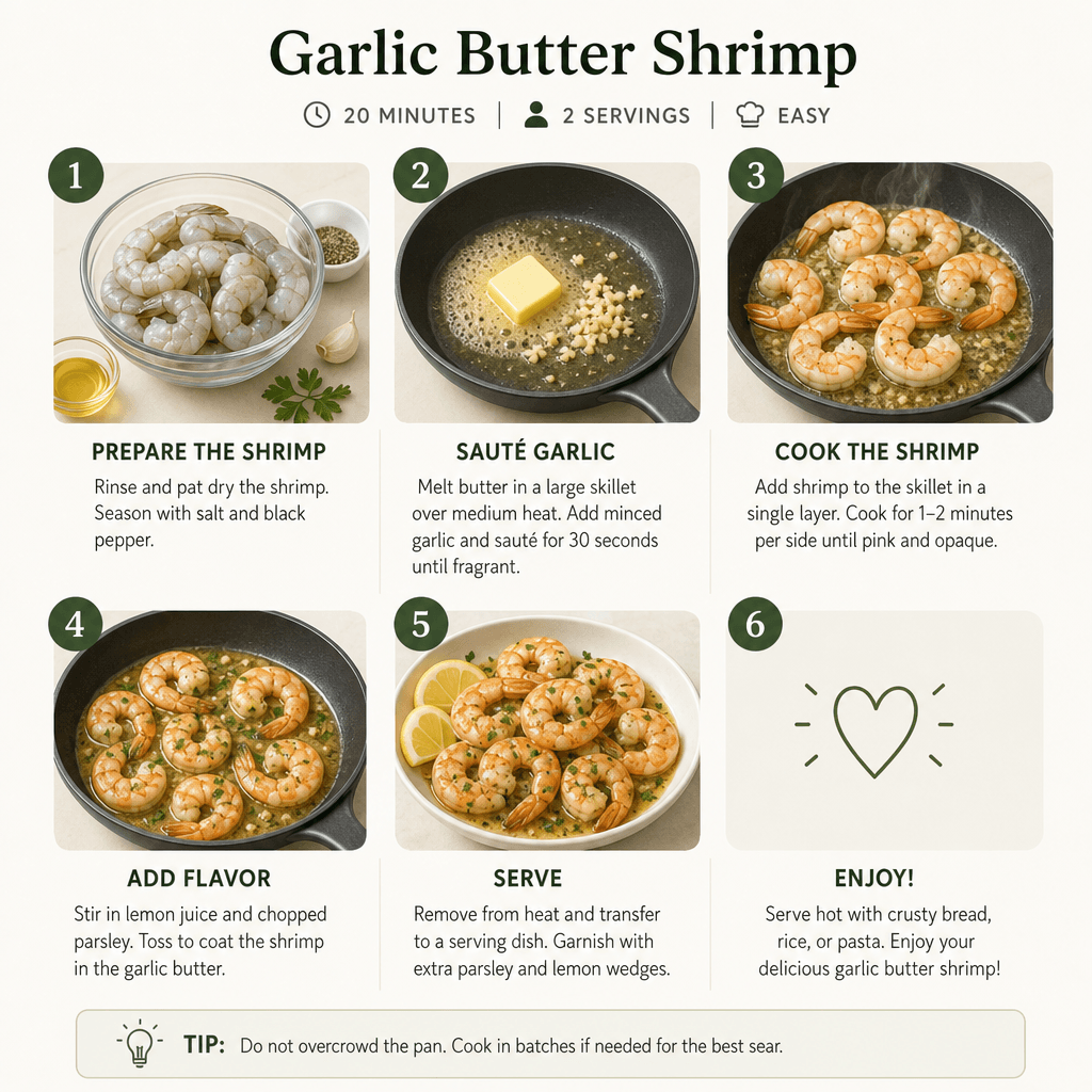 Cooking steps sequence displayed as an animated grid. Minimal clean typography, each instruction clear and readable, pro