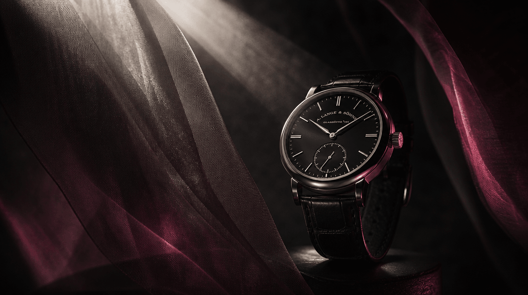 A single premium object illuminated by layered beams of light passing through textured fabric, creating depth, credibili