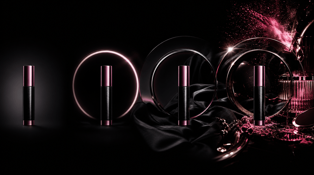 A plain product packshot transitioning conceptually into a richly staged campaign world through expanding rings of light