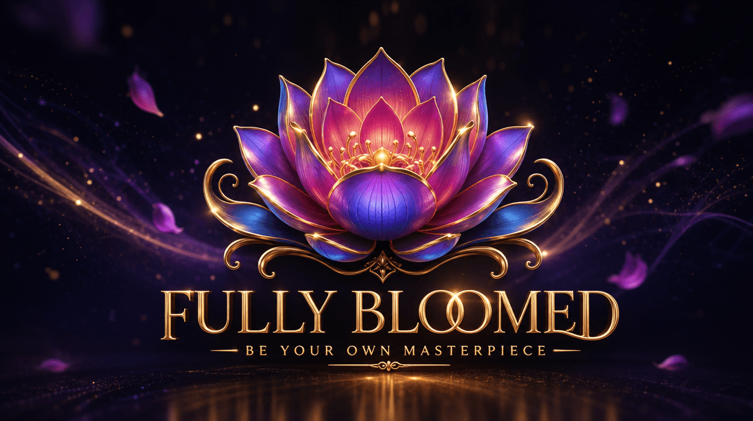 Fully bloomed logo with vibrant colors and dynamic subtle motion continuing, professional animation quality, luxury bran