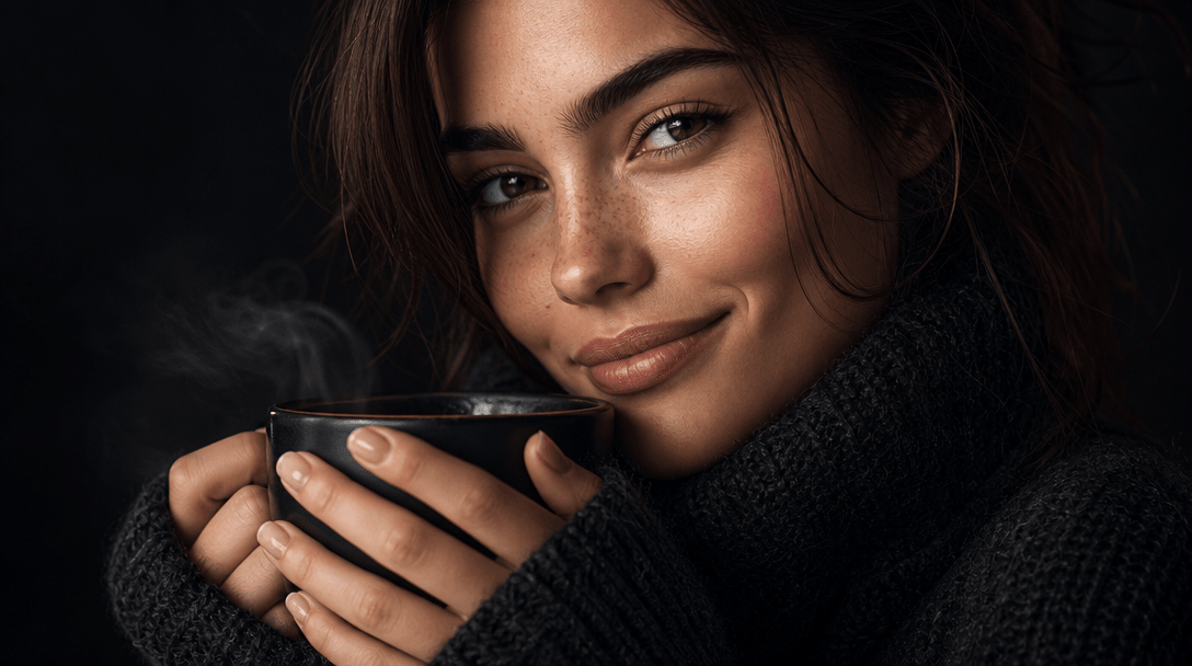 A visually appealing scene illustrating high-quality outputs, with a close-up of a stunning lifestyle photo against a da