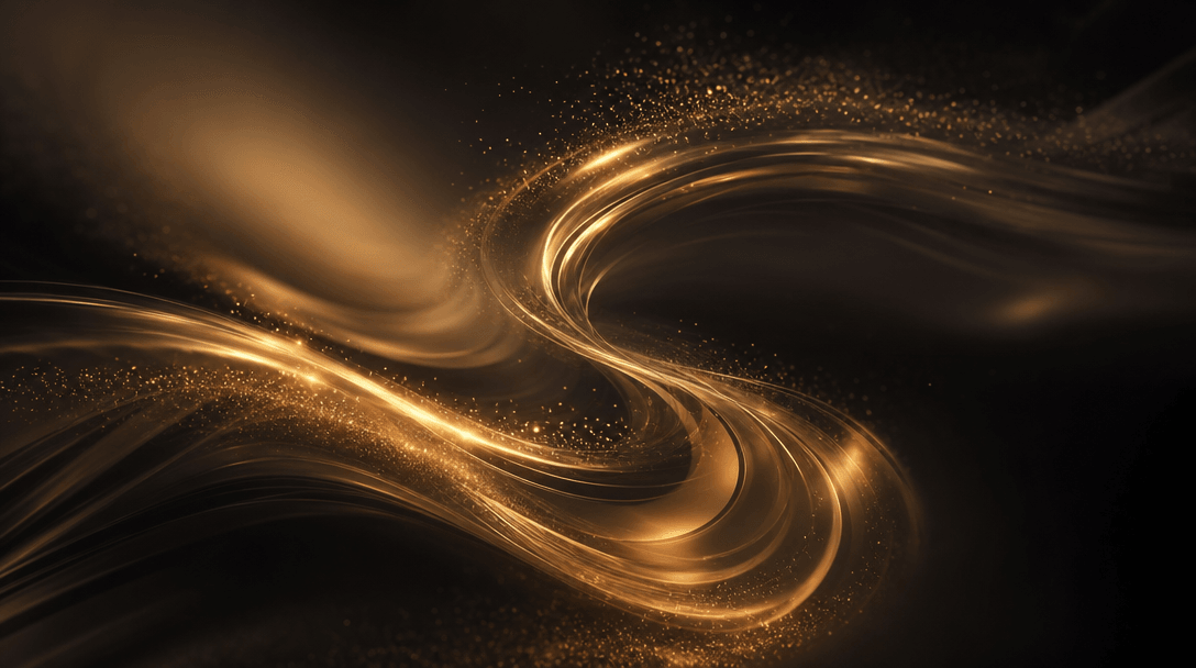 Quick smooth motion effect, streamlined elegant dark scene, golden light rays flowing gracefully, smooth transitions and