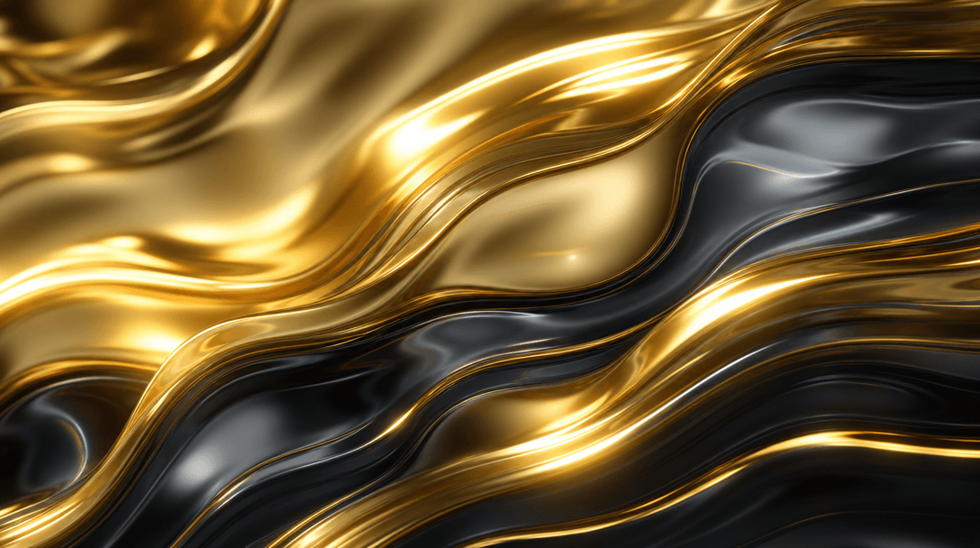 Smooth liquid metallic motion flow, elegant cascading transitions, refined product surfaces reflecting light, cinematic 