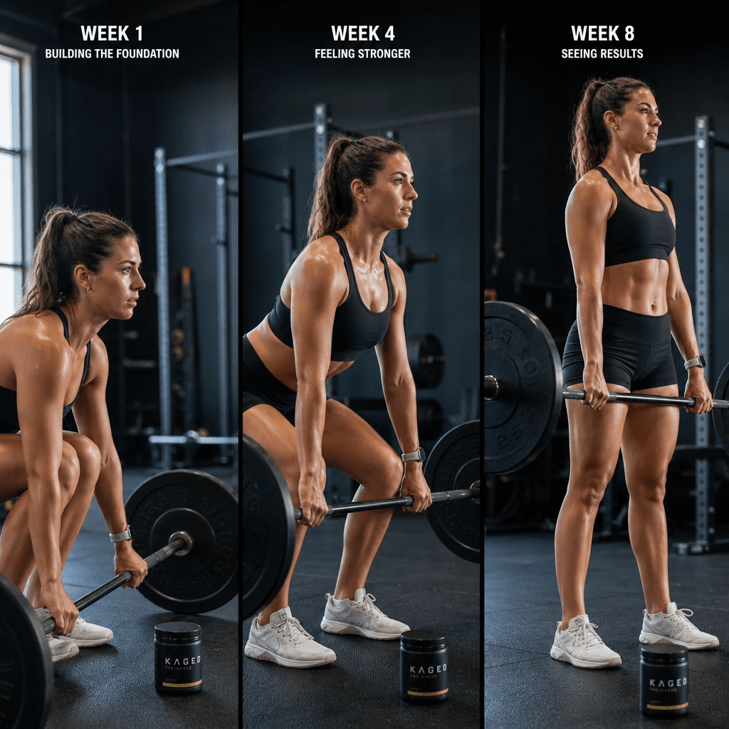 Training progression sequence moment. Athlete demonstrating product use during fitness activity, natural lighting captur
