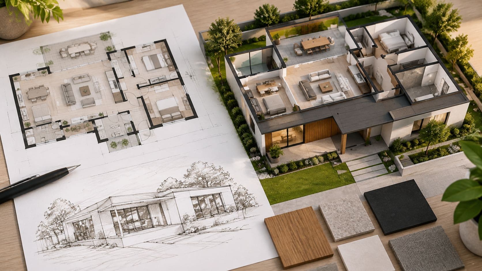 3D Architect Render from Plans and Sketches