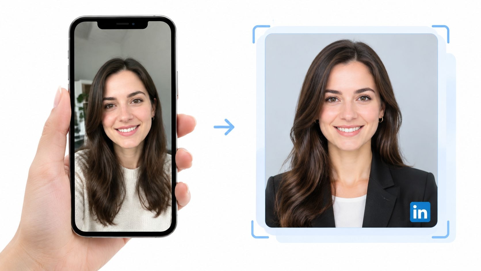 LinkedIn AI Headshot Made from a Phone Photo in Nim