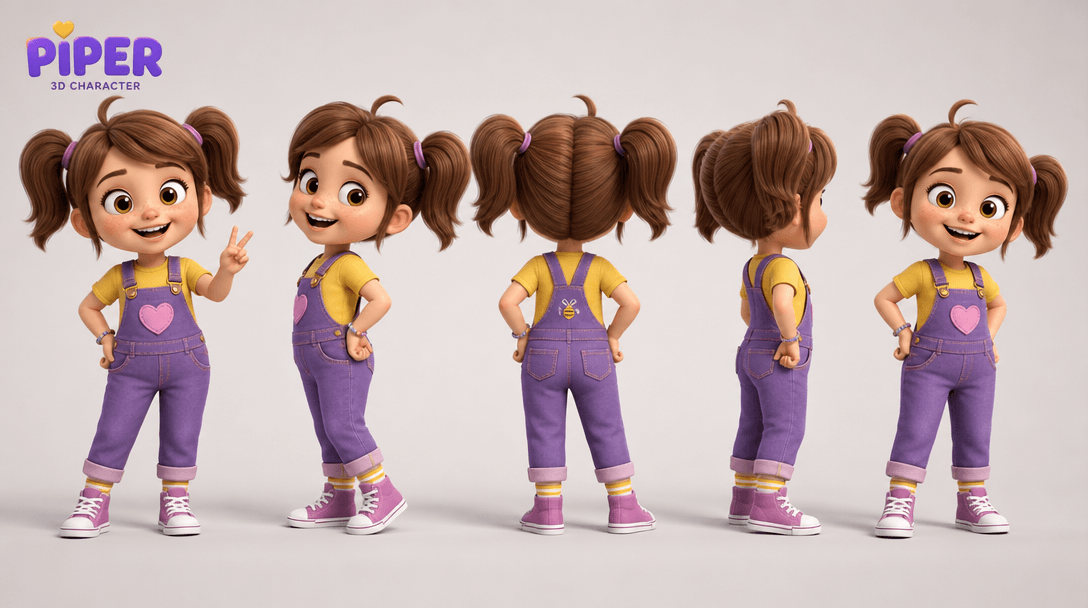 A 3D character model rotating 360 degrees smoothly or in a dynamic pose, showing dimensional quality, textures, and move
