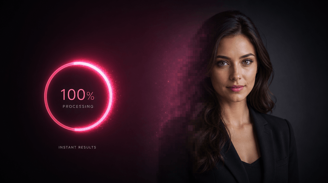 Minimalist motion visualization: a glowing circular progress indicator or timer counting down from 100% to 0% against da