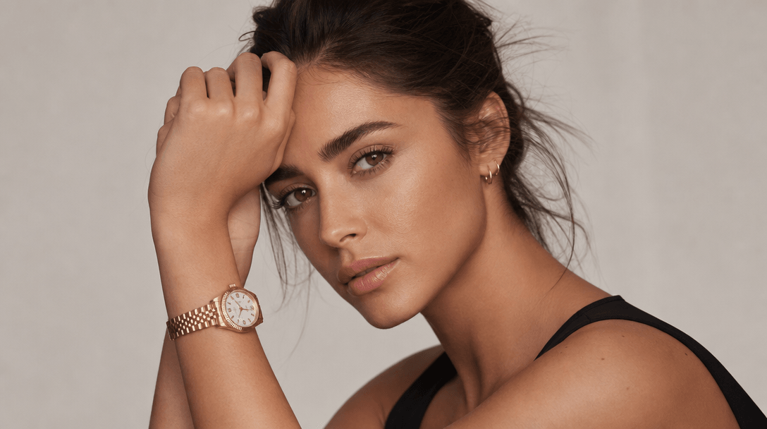 Professional retouching visible on close skin texture, sharp details, smooth tones, premium image quality, high-resoluti