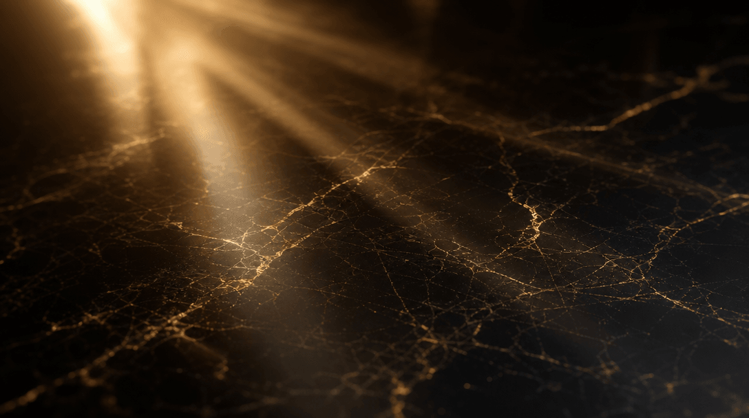 Polished reflective surface with soft light rays across it. Luxury material texture, shallow depth-of-field, cinematic m