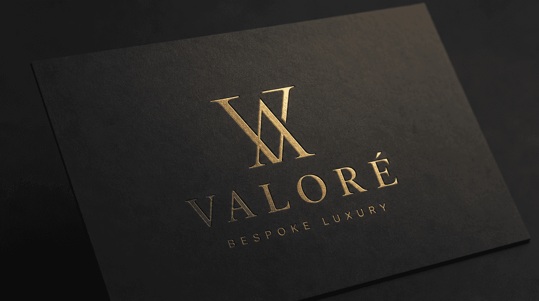 Logo design visualization on luxury surface, embossing or printing technique detail, professional studio lighting, dark