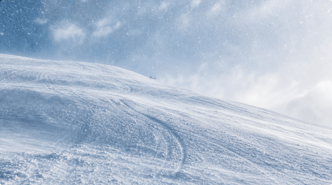 Pristine snowy ski slope with white snow textures filling frame, soft blue-white winter lighting, realistic snow particl
