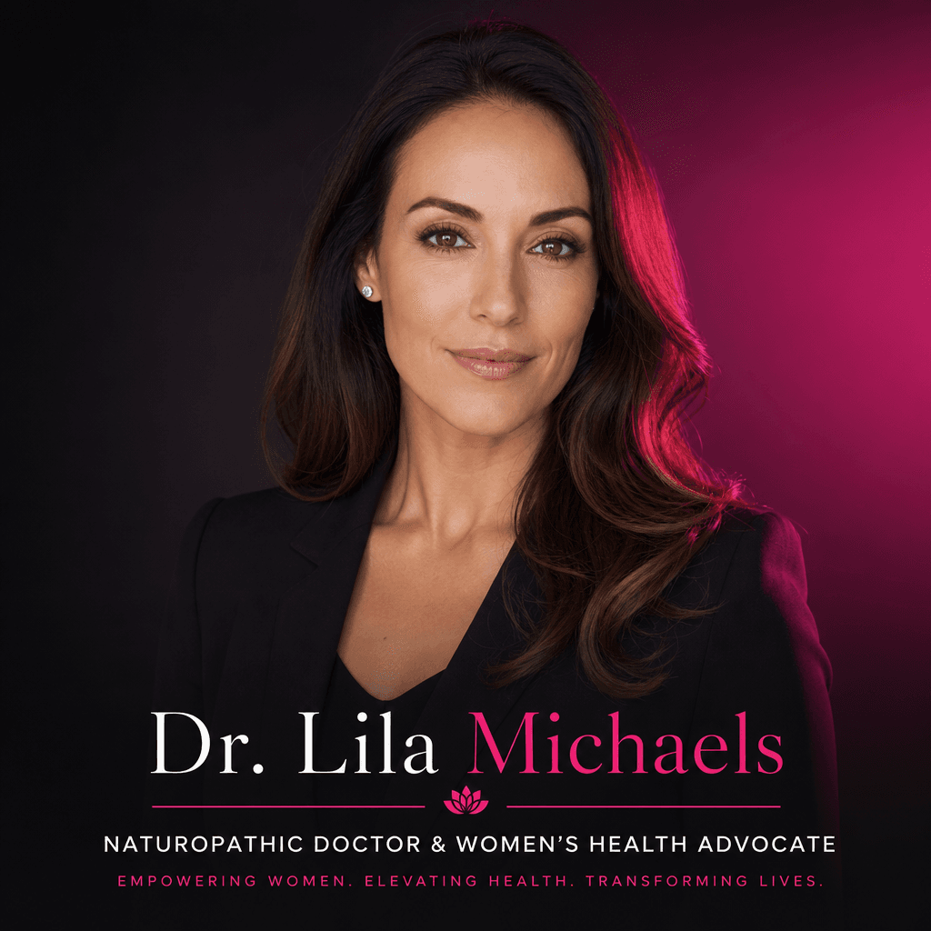 Polished professional headshot on gradient dark background with hot pink accent lighting on one side. Clean typography b