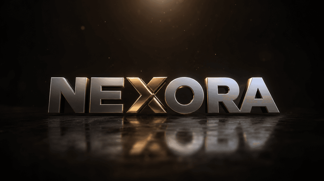 3D logo text animating smoothly with natural physics: bouncing, floating, and settling. Cinema-quality lighting, realist