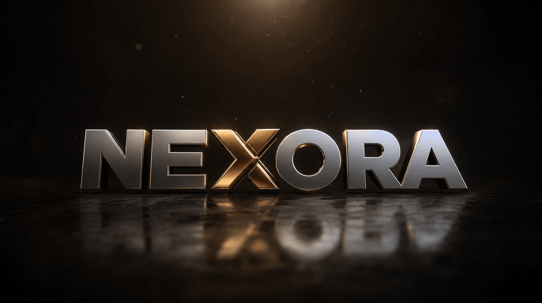 3D logo text animating smoothly with natural physics: bouncing, floating, and settling. Cinema-quality lighting, realist