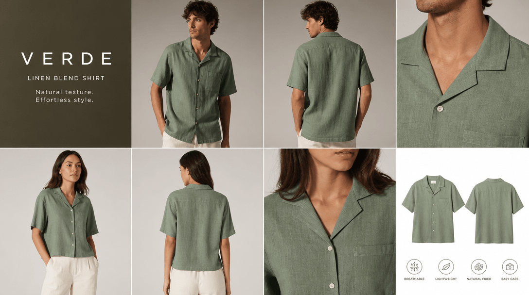 Dynamic fashion product sequence showing different models and angles. Professional studio setup, consistent lighting, co