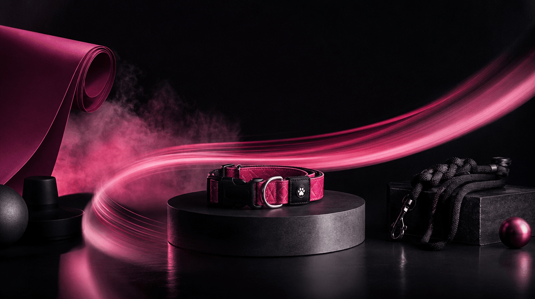 An empty photography studio transformed into an efficient abstract production scene: folded backdrops, a product pedesta