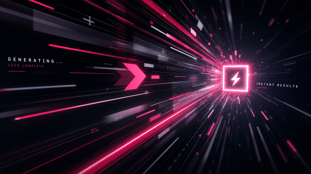 Fast-motion abstract visualization. Light streaks and geometric shapes accelerating across dark background. Cinematic mo